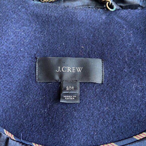 J CREW Toggle Closure Wool Cashmere Cape Coat Dark Navy in Size S/M - Picture 9 of 9